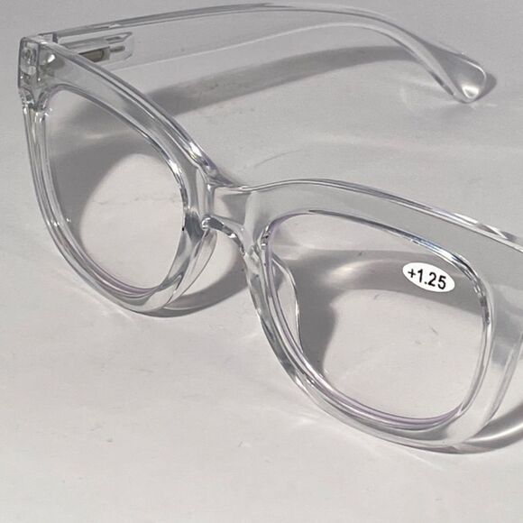 1324  Mona Reading Glasses 1.25 Readers Clear Frames NWT - Picture 8 of 9